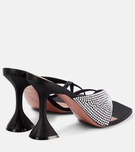 Amina Muaddi Shiona embellished satin mules