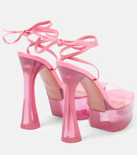 Amina Muaddi Sita leather and PVC platform sandals