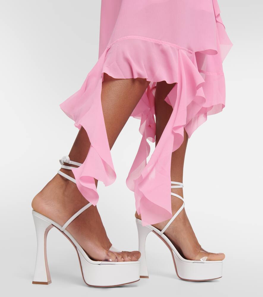 Amina Muaddi Sita leather and PVC platform sandals