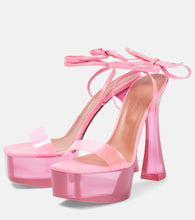 Amina Muaddi Sita leather and PVC platform sandals