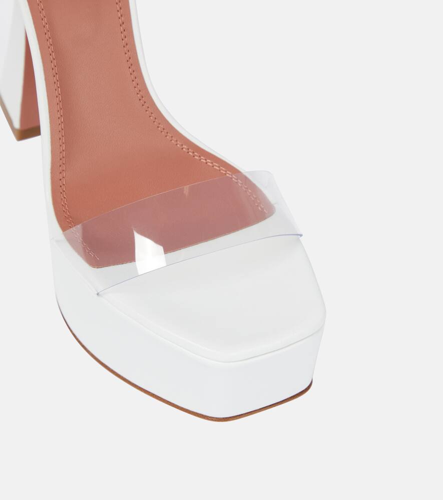 Amina Muaddi Sita leather and PVC platform sandals