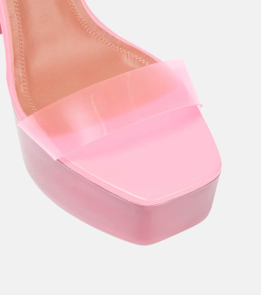 Amina Muaddi Sita leather and PVC platform sandals