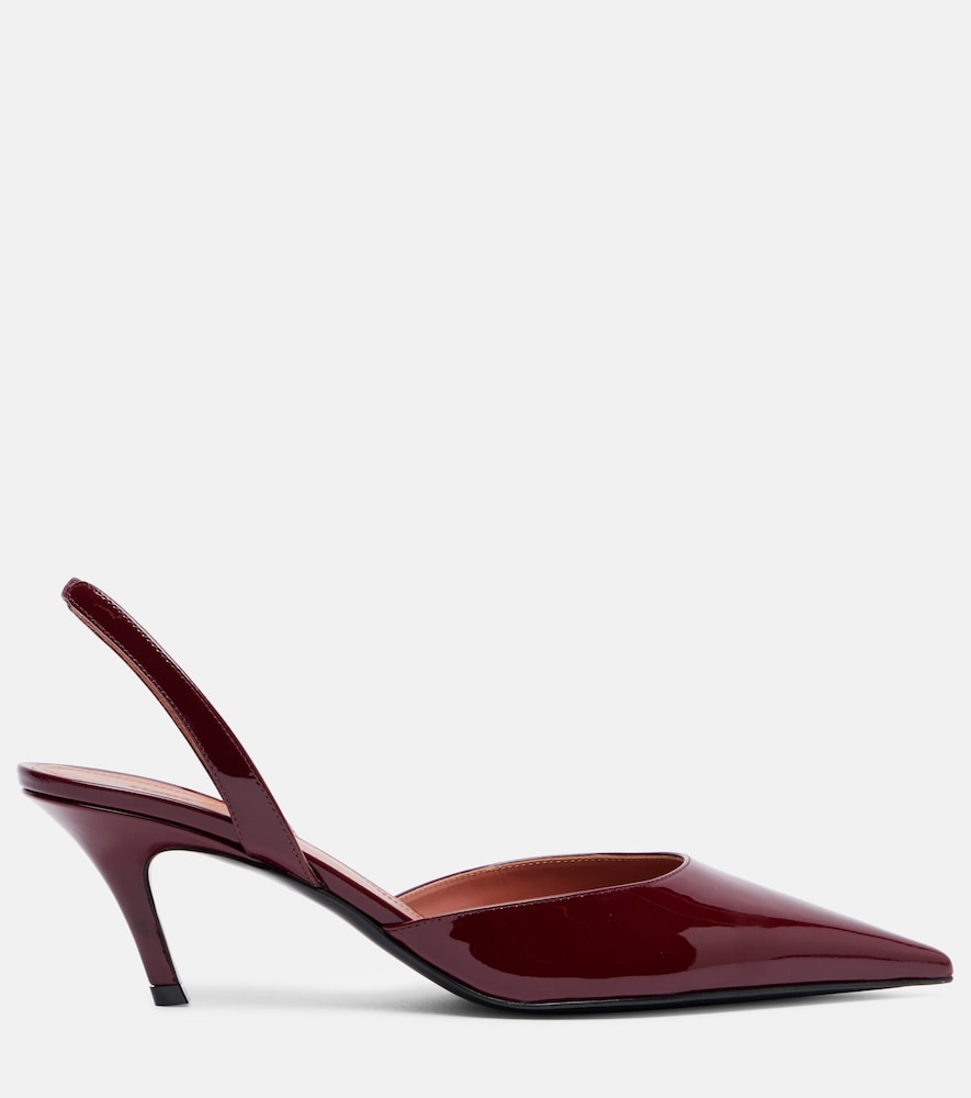 Amina Muaddi Sofia 60 patent leather slingback pumps