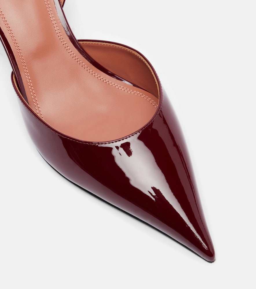 Amina Muaddi Sofia 60 patent leather slingback pumps