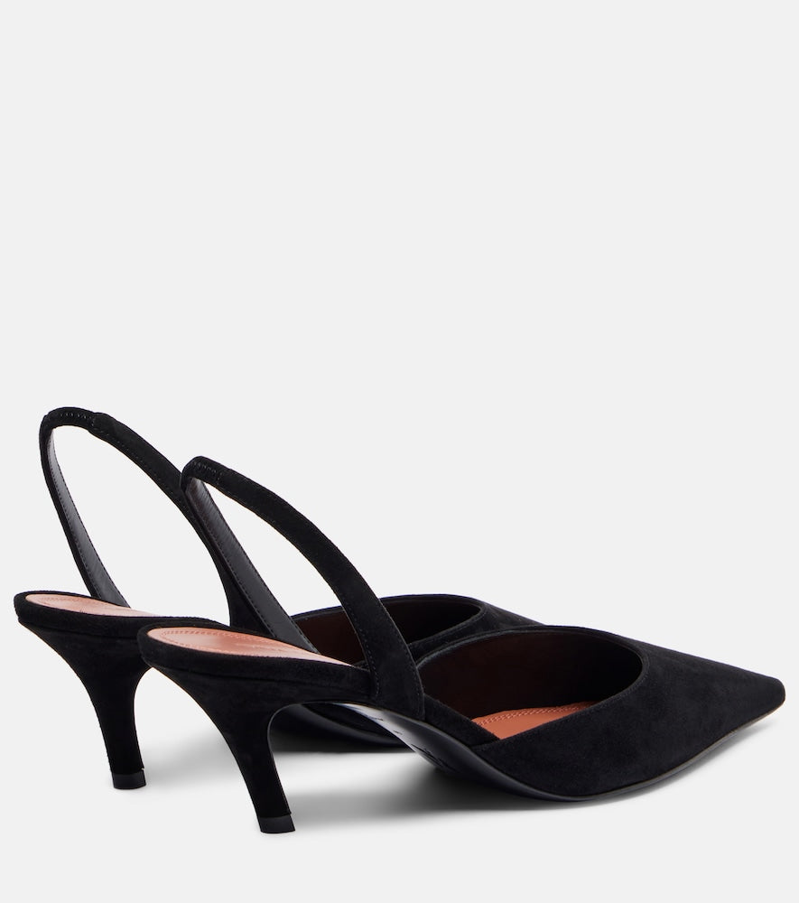 Amina Muaddi Sofia 60 suede slingback pumps