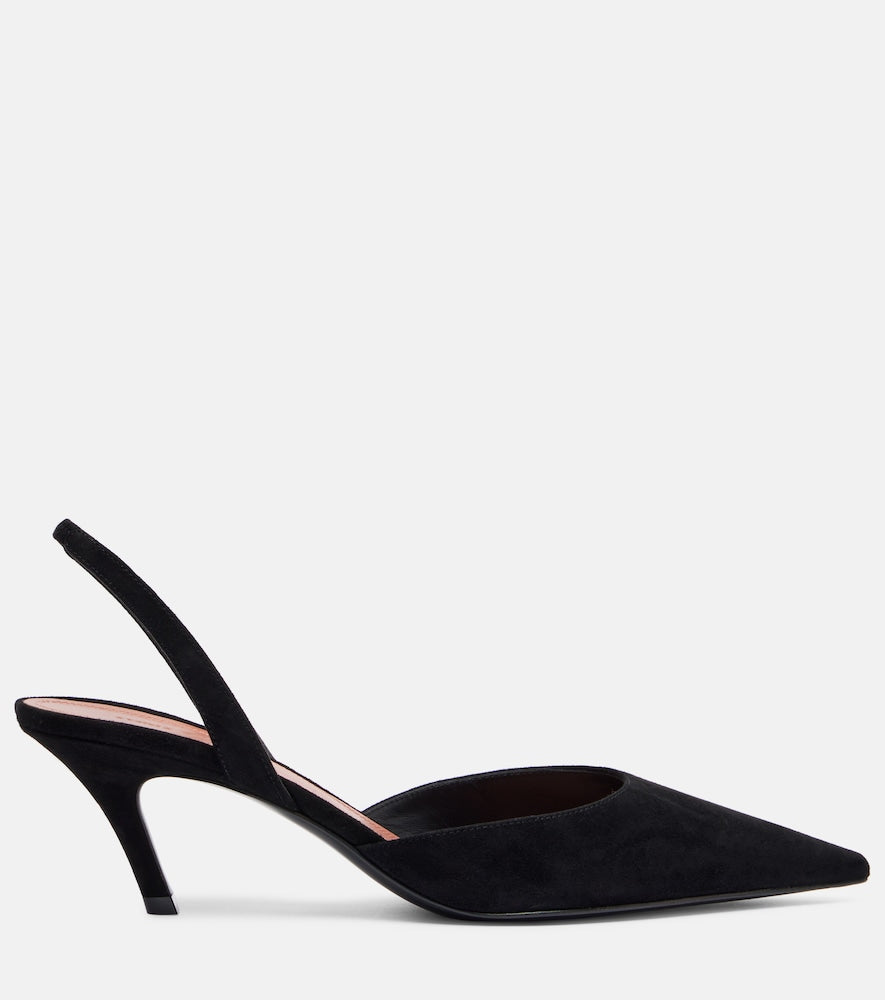 Amina Muaddi Sofia 60 suede slingback pumps