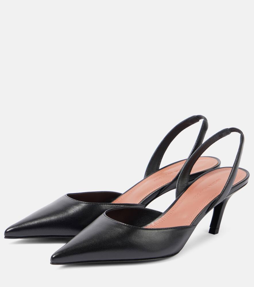 Amina Muaddi Sofia leather slingback pumps
