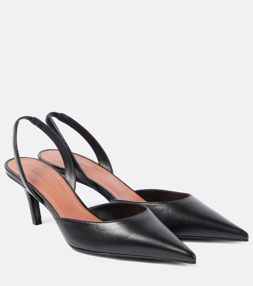 Amina Muaddi Sofia leather slingback pumps