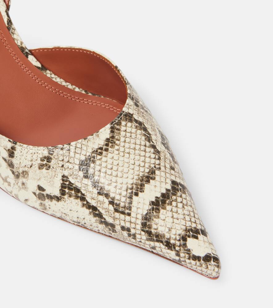 Amina Muaddi Sofia snake-effect leather slingback pumps