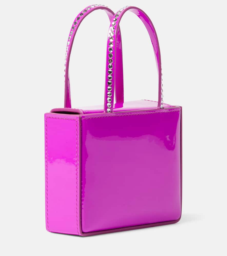 Amina Muaddi Super Amini Gilda Mini patent leather tote bag