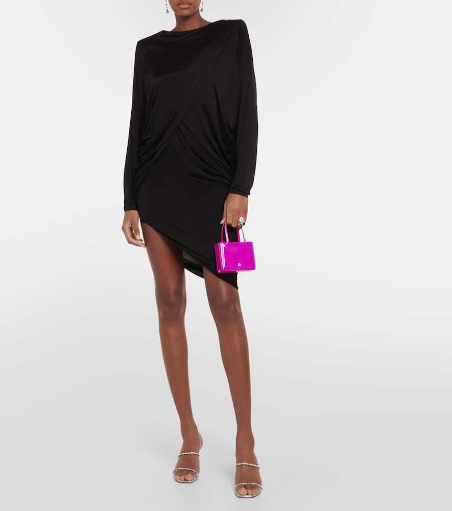 Amina Muaddi Super Amini Gilda Mini patent leather tote bag