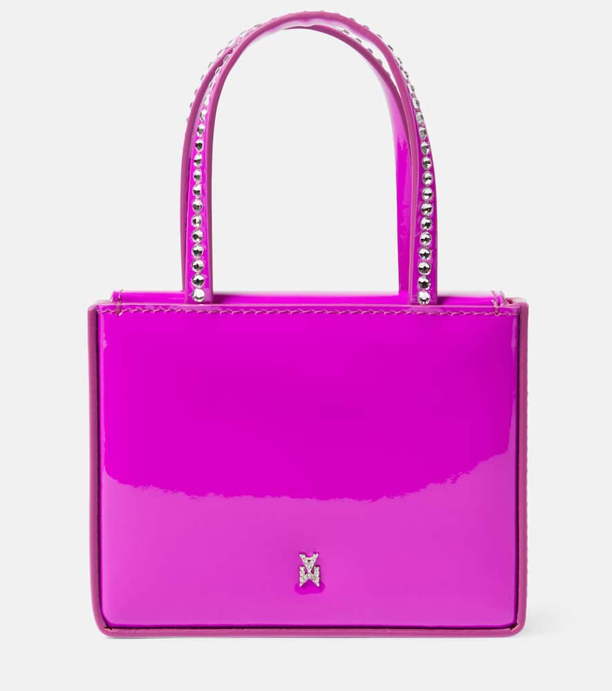Amina Muaddi Super Amini Gilda Mini patent leather tote bag
