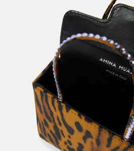 Amina Muaddi Superamini leopard-print satin tote bag