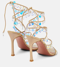 Amina Muaddi Tina 105 embellished leather sandals