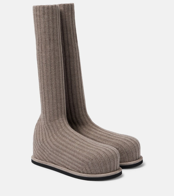 Amina Muaddi Veneda 95 knee-high sock boots