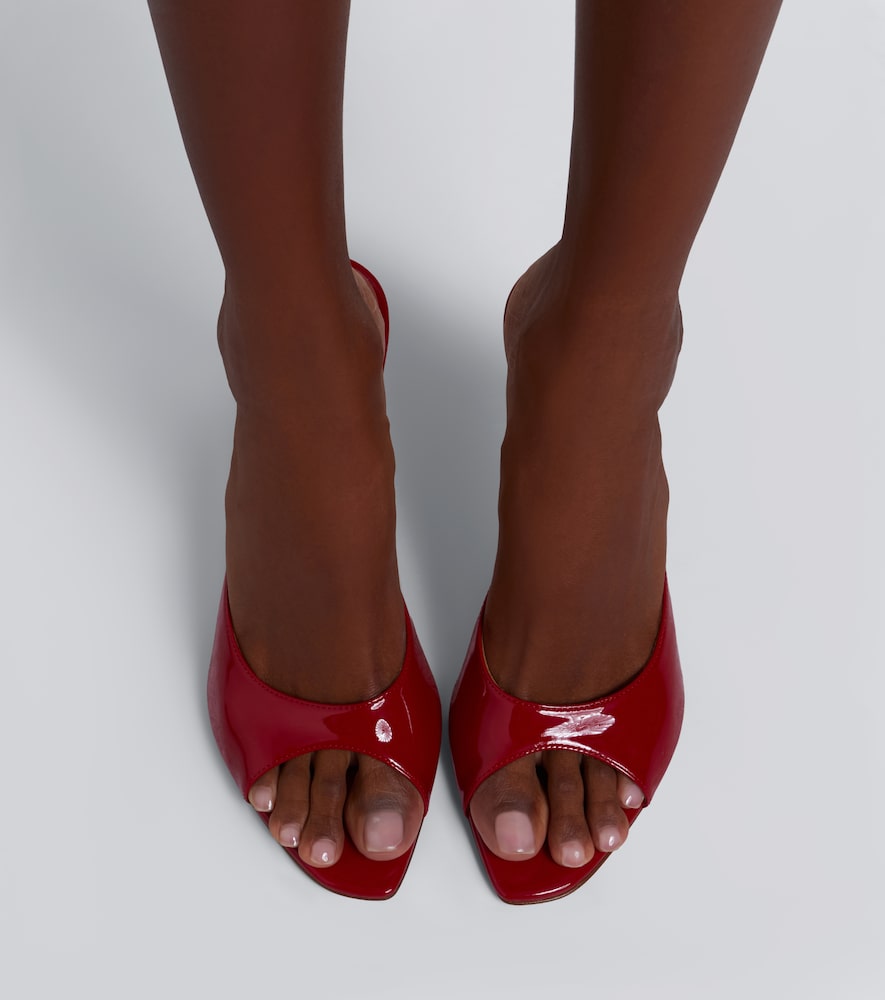 Amina Muaddi Alexa patent leather mules - Red High-Heel Sandals
