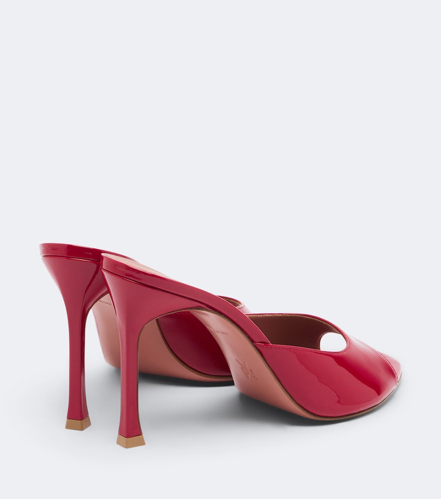 Amina Muaddi Alexa patent leather mules - Red High-Heel Sandals