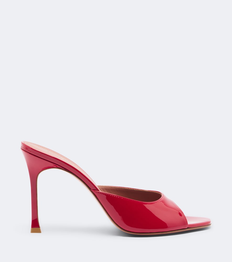Amina Muaddi Alexa patent leather mules - Red High-Heel Sandals