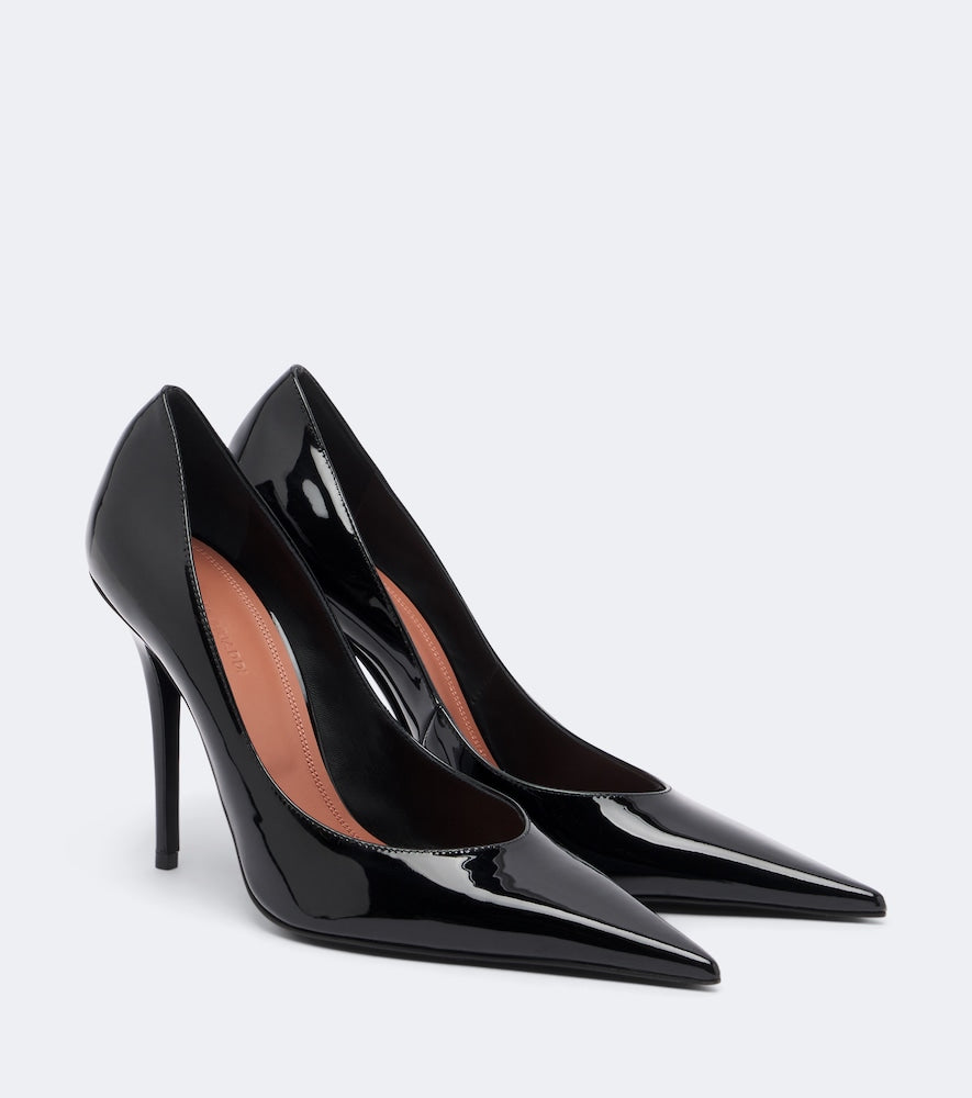 Amina Muaddi Anok patent leather pumps in Black - High-Heel Pumps