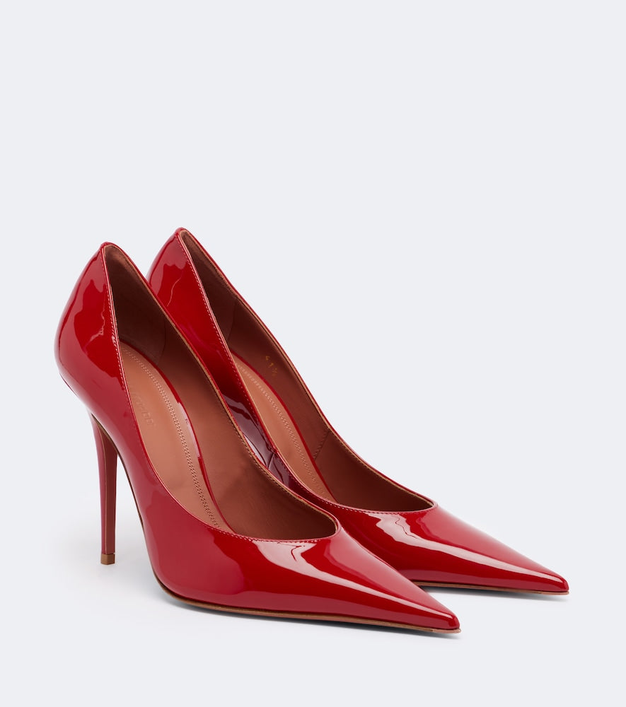Red Amina Muaddi Anok patent leather pumps - High-Heel Pumps