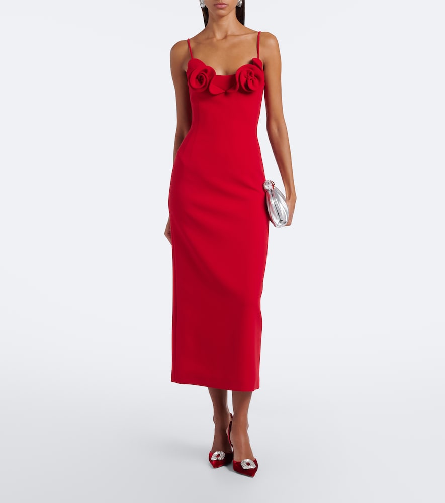 Amina Muaddi Camelia embellished velvet slingback pumps in Red - High-Heel Pumps