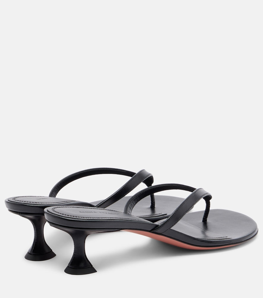 Amina Muaddi Juliette leather thong sandals - Black Heeled Sandals