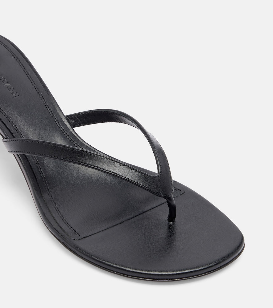 Amina Muaddi Juliette leather thong sandals - Black Heeled Sandals