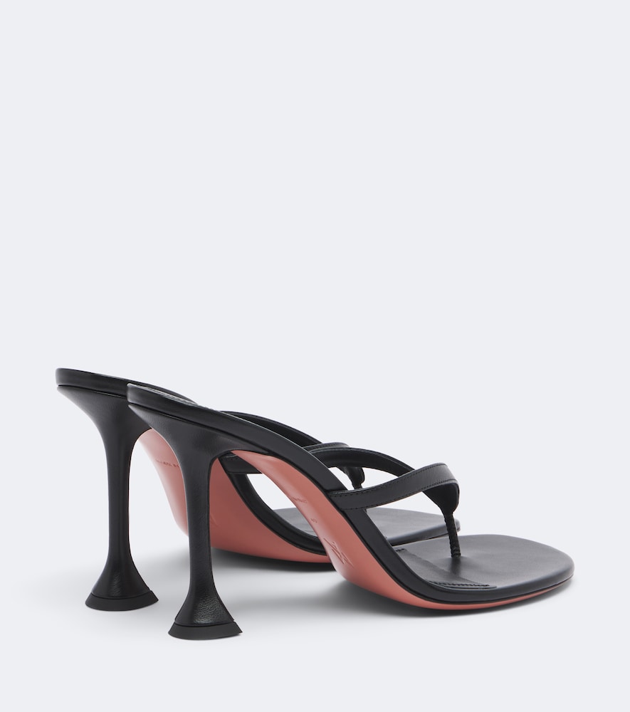 Black Amina Muaddi Juliette leather thong sandals - High-Heel Sandals
