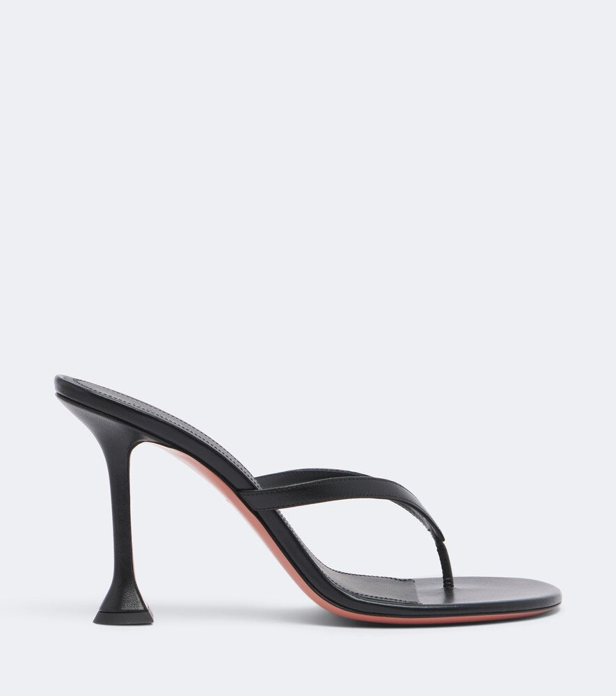 Black Amina Muaddi Juliette leather thong sandals - High-Heel Sandals