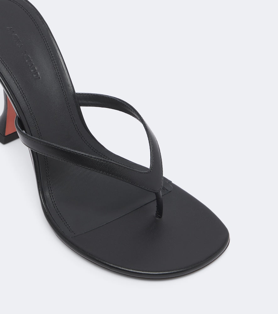 Black Amina Muaddi Juliette leather thong sandals - High-Heel Sandals
