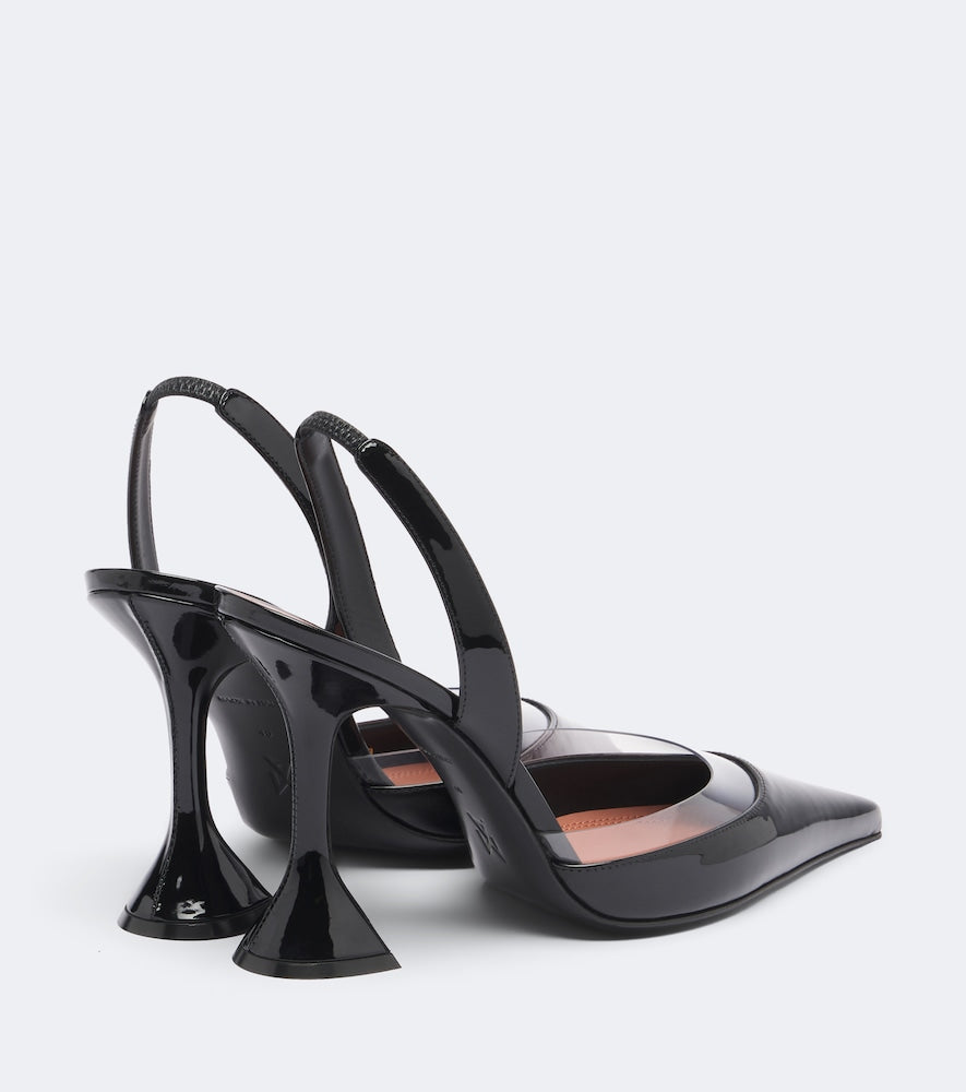 Amina Muaddi Lara patent leather slingback pumps - Black High-Heel Pumps