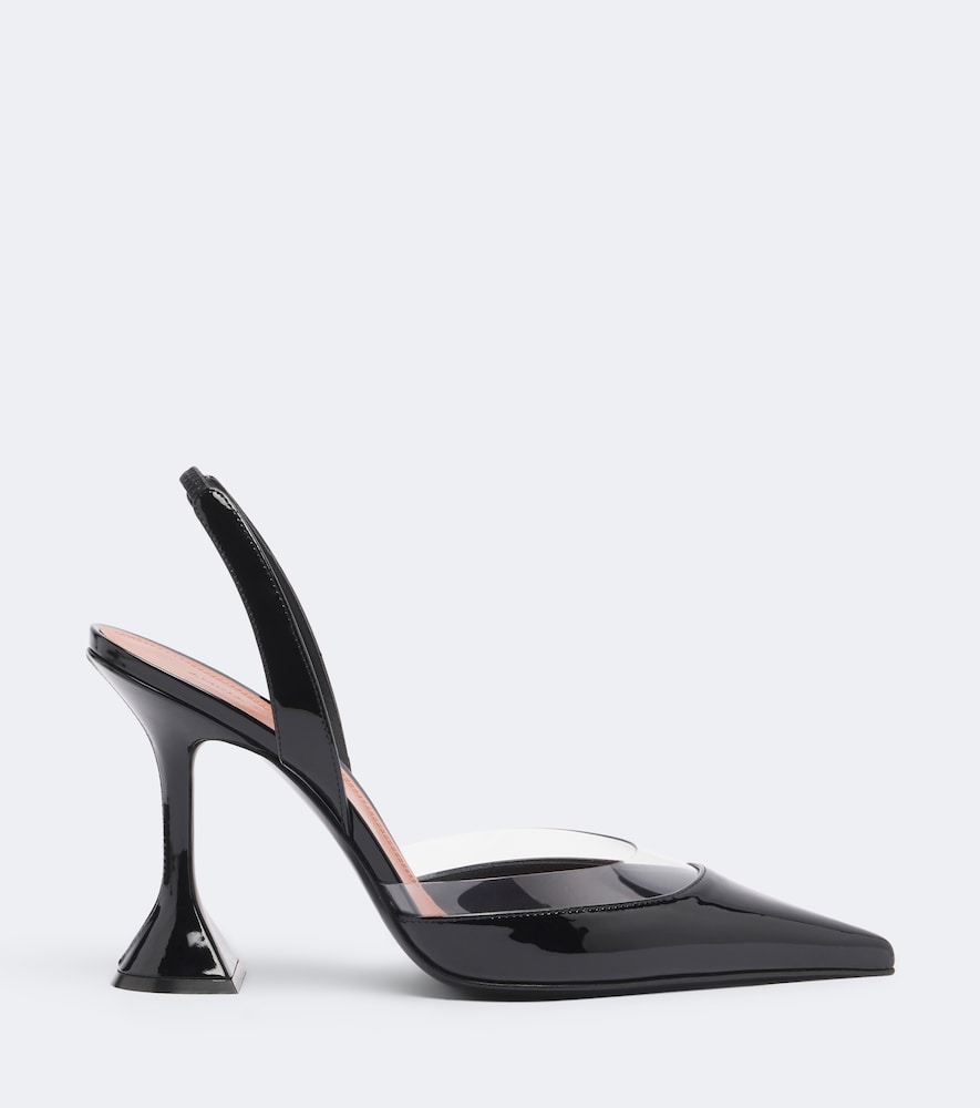 Amina Muaddi Lara patent leather slingback pumps - Black High-Heel Pumps
