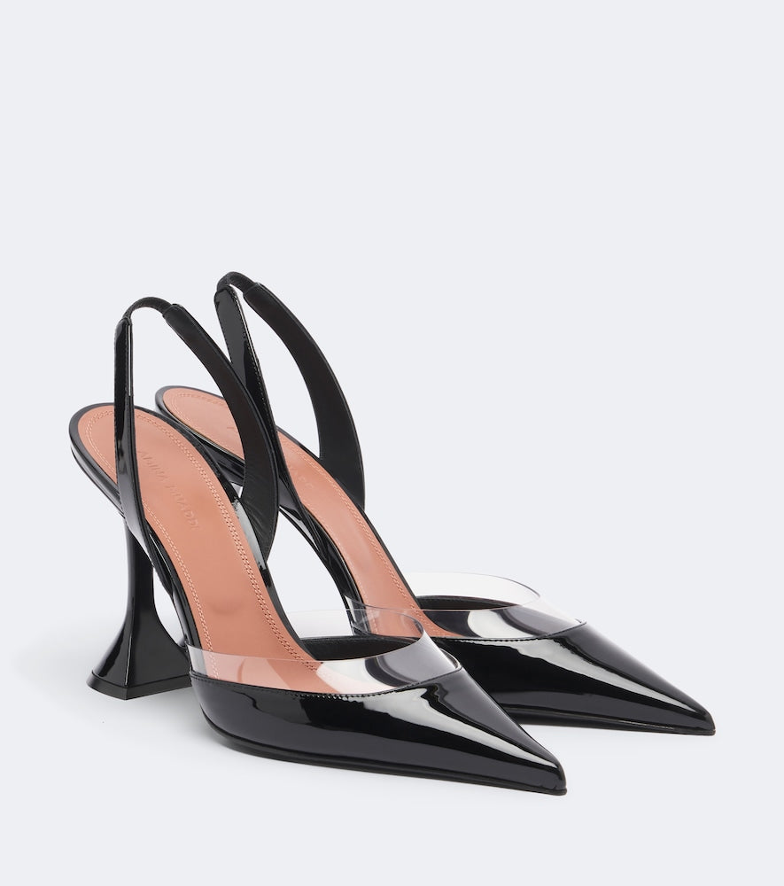 Amina Muaddi Lara patent leather slingback pumps - Black High-Heel Pumps