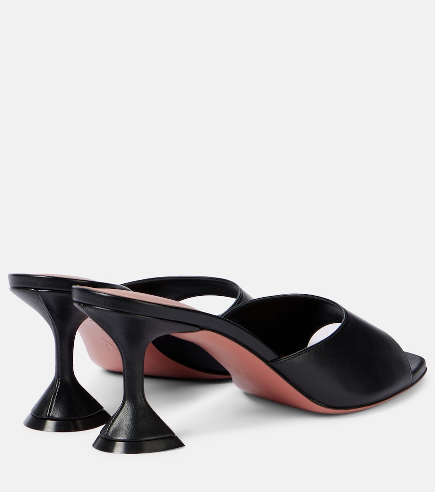 Black Amina Muaddi Lupita 70 leather mules - Heeled Sandals