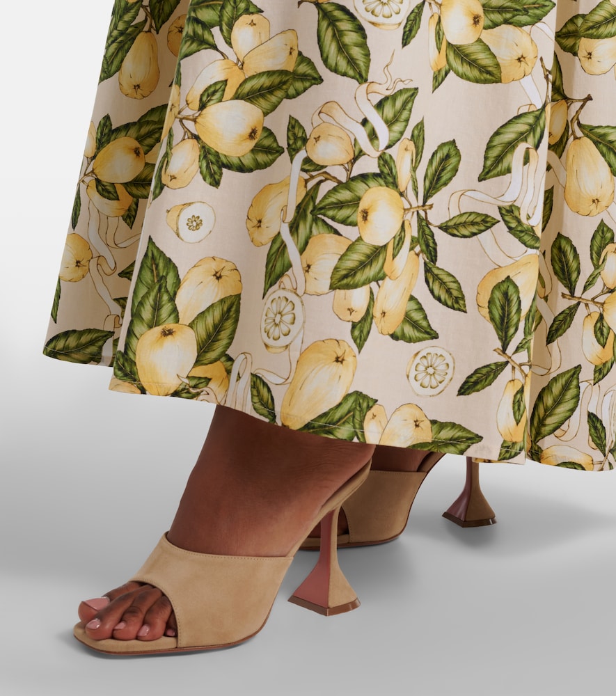 Amina Muaddi Lupita suede mules - Beige Heeled Sandals