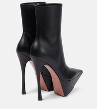 Amina Muaddi Yigit leather platform ankle boots
