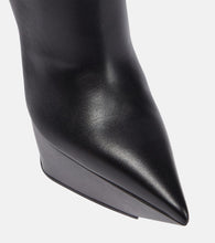 Amina Muaddi Yigit leather platform ankle boots