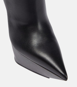 Amina Muaddi Yigit leather platform ankle boots