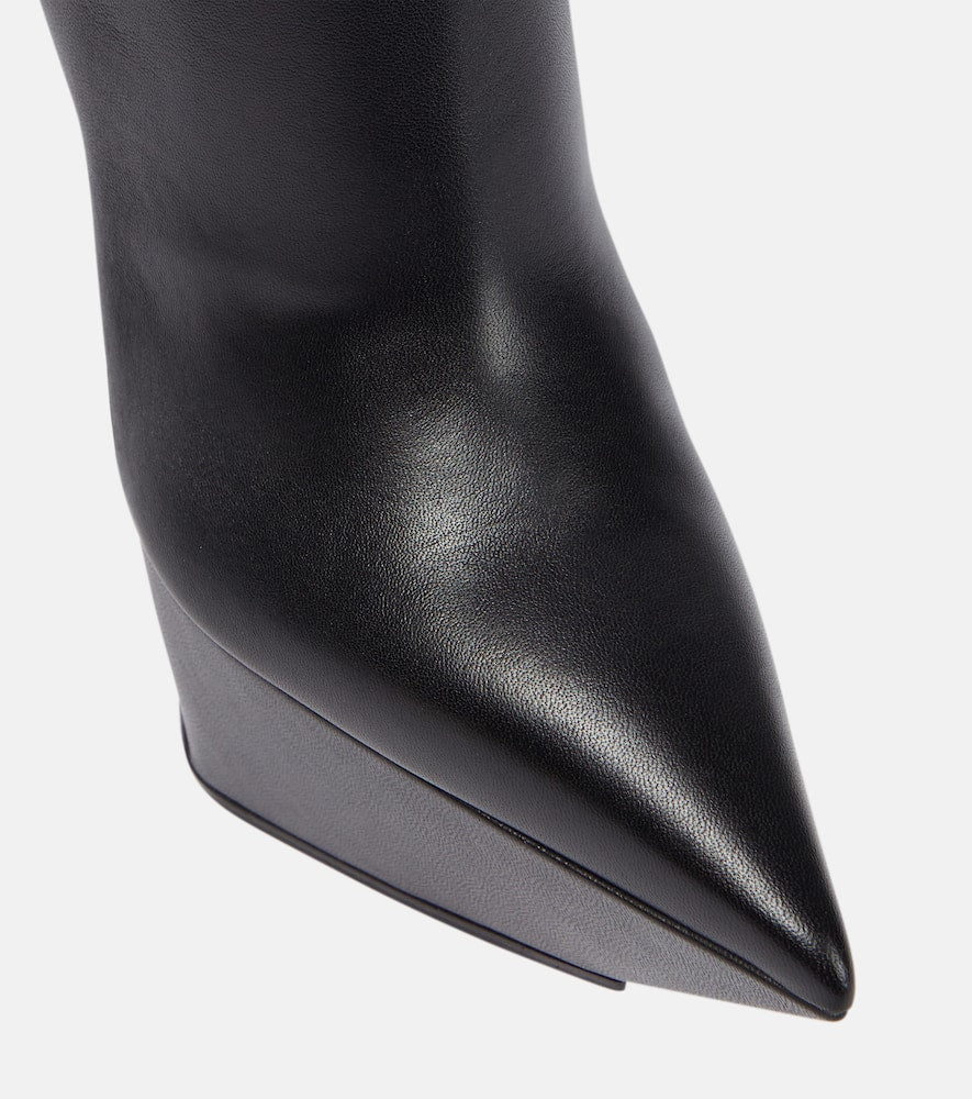 Amina Muaddi Yigit leather platform ankle boots