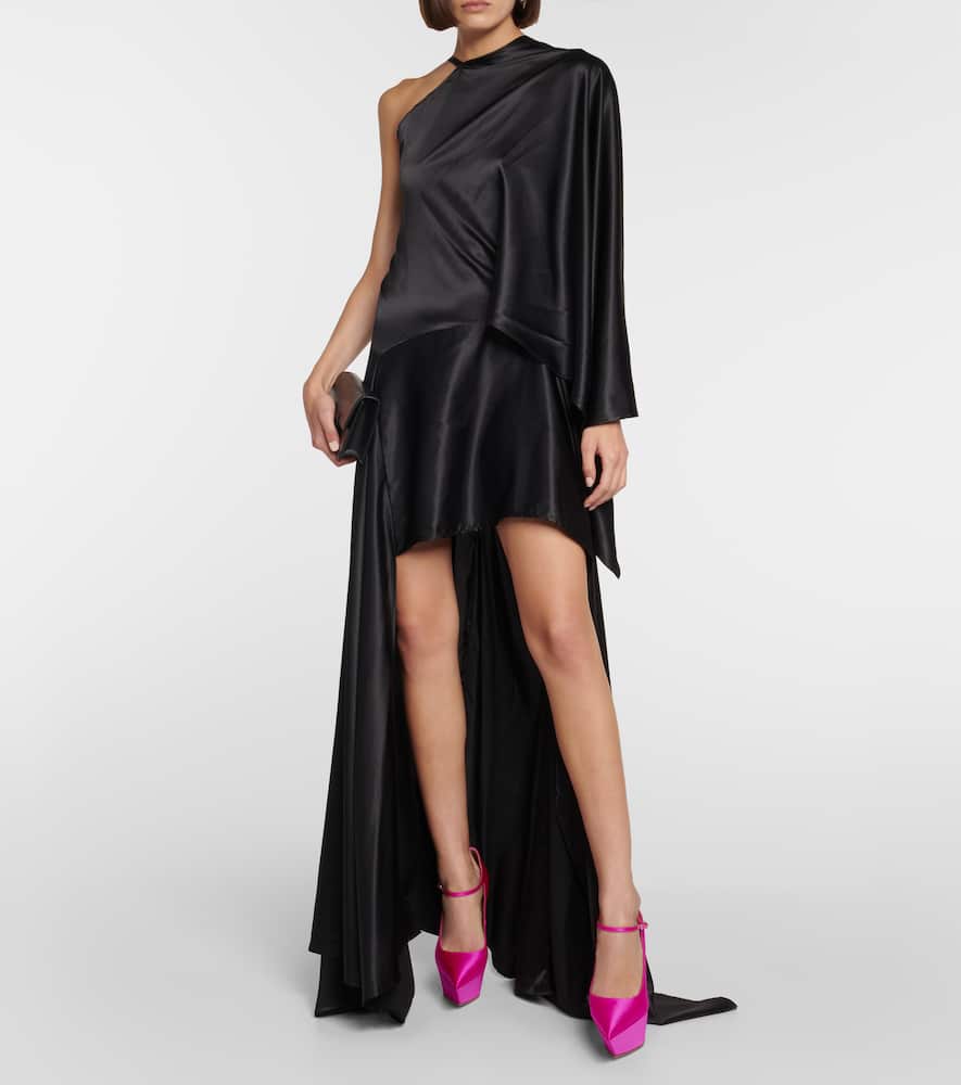 Amina Muaddi Yigit satin platform pumps