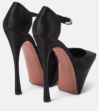 Amina Muaddi Yigit satin platform pumps