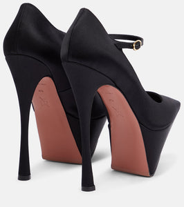 Amina Muaddi Yigit satin platform pumps