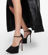 Amina Muaddi Yigit satin platform pumps