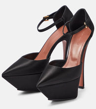 Amina Muaddi Yigit satin platform pumps
