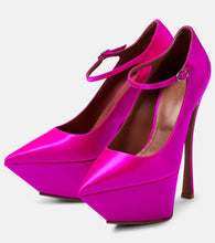 Amina Muaddi Yigit satin platform pumps