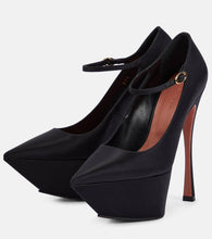 Amina Muaddi Yigit satin platform pumps