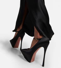 Amina Muaddi Yigit satin platform pumps