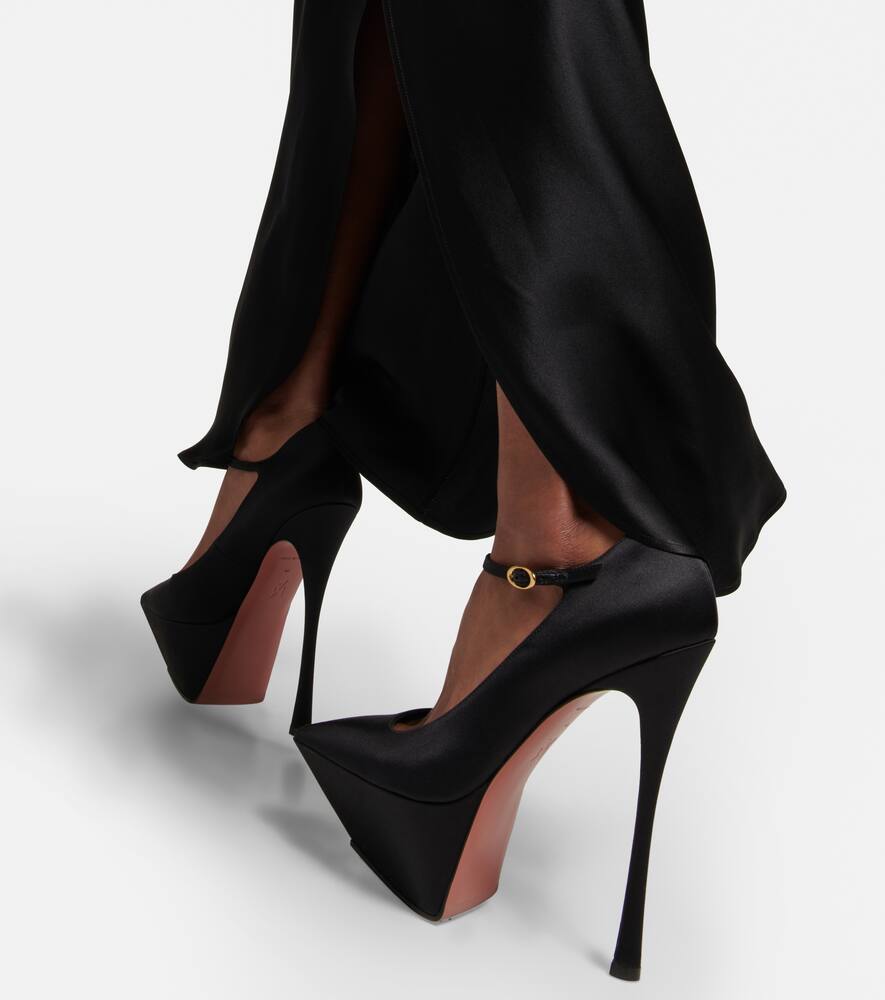 Amina Muaddi Yigit satin platform pumps
