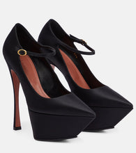 Amina Muaddi Yigit satin platform pumps