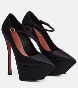 Amina Muaddi Yigit satin platform pumps